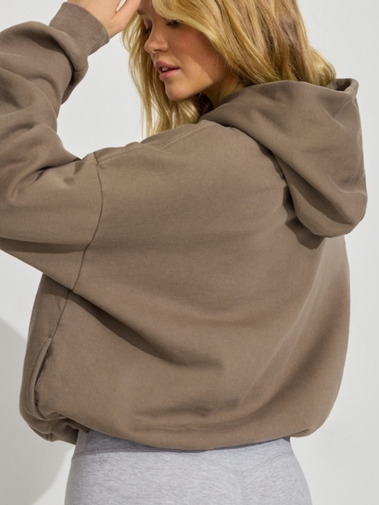 Garage Tops - Garage Cropped Hoodie in Taupe Brown